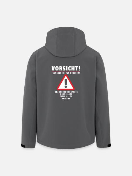 Teenager in Pubertät Shirt Geschenk Achtung! - Recycelte Männer Softshell-Jacke von Stanley/Stella - Schwarz