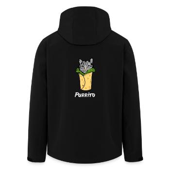 Amant de chat d'amoureux de chat de chat de Burrito Meow - Veste softshell homme en polyester recyclé Stanley/Stella - noir - Dos - AI Model Male 185 light (185cm)