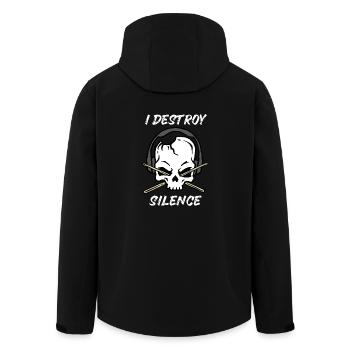 Drummer Drumsticks Band Lauter Metal Rock Geschenk - Recycelte Männer Softshell-Jacke von Stanley/Stella - Schwarz - Hinten - AI Model Male 185 light (185cm)