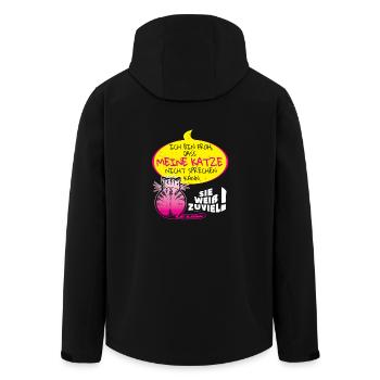 Lustiges Katzen Shirt Katze Geschenk - Recycelte Männer Softshell-Jacke von Stanley/Stella - Schwarz - Hinten - AI Model Male 185 light (185cm)