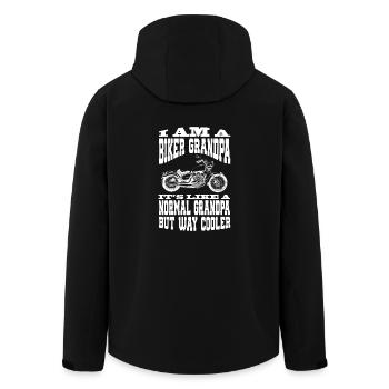 I Am A Biker GrandPa T Shirt Funny Gift for Cool - Men’s Recycled Softshell Jacket by Stanley/Stella - black - Back - AI Model Male 185 light (185cm)