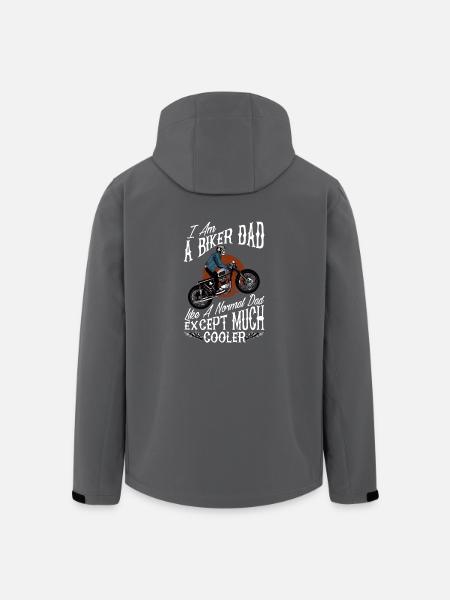 I Am A Biker Dad T Shirt Funny Cool Gift for Dads - Men’s Recycled Softshell Jacket by Stanley/Stella - black
