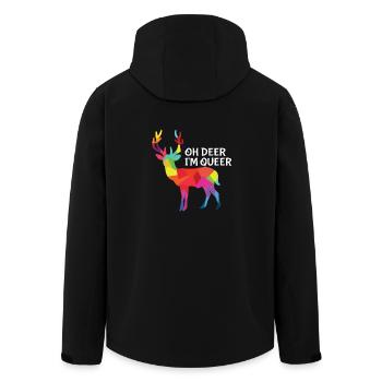 LGBTQ gay lesbienne arc-en-ciel gay homosexuel trans - Veste softshell homme en polyester recyclé Stanley/Stella - noir - Dos - AI Model Male 185 light (185cm)
