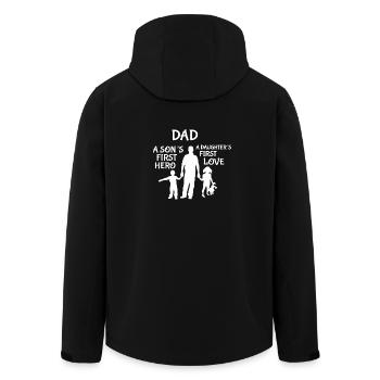 Daddy Family Daughter Son Father's Day Papi Dad - Men’s Recycled Softshell Jacket by Stanley/Stella - black - Back - AI Model Male 185 light (185cm)