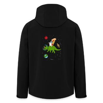 Cat pizza dinosaur gift - Men’s Recycled Softshell Jacket by Stanley/Stella - black - Back - AI Model Male 185 light (185cm)