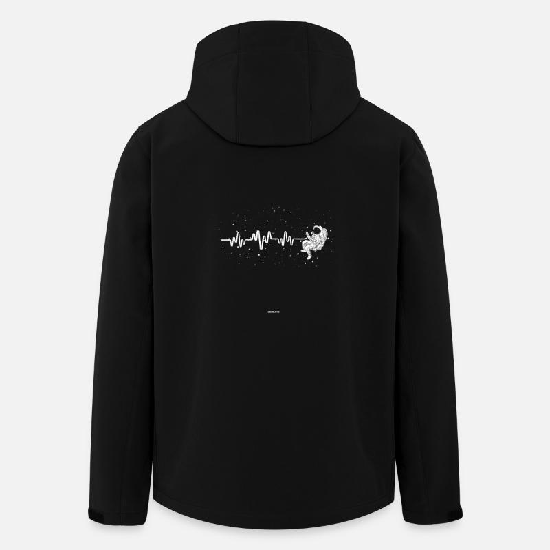 Astronaut Herzschlag Weltall Geschenk - Recycelte Männer Softshell-Jacke von Stanley/Stella - Schwarz