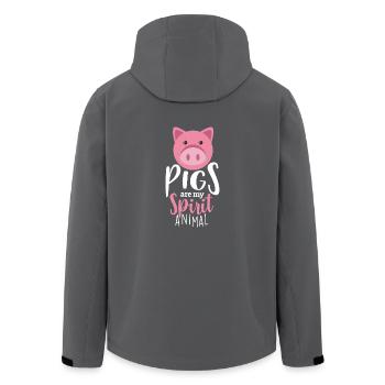 Les porcs sont mon esprit Animal Shirt Farm Livestock Shirt - Veste softshell homme en polyester recyclé Stanley/Stella - charbon - Dos - AI Model Male 185 light (185cm)