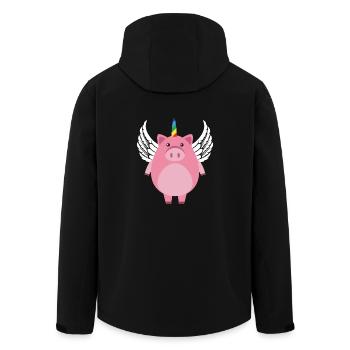 Unipig Pink Cute Funny Unicorn Pig T Shirt Gift - Recycelte Männer Softshell-Jacke von Stanley/Stella - Schwarz - Hinten - AI Model Male 185 light (185cm)