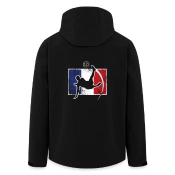 Frankreich Fußball Geschenkidee Mannschaft - Recycelte Männer Softshell-Jacke von Stanley/Stella - Schwarz - Hinten - AI Model Male 185 light (185cm)