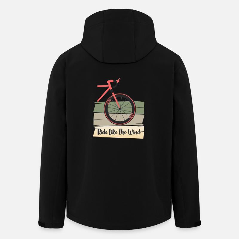 Bicyclette disant idée cadeau - Veste softshell homme en polyester recyclé Stanley/Stella - noir