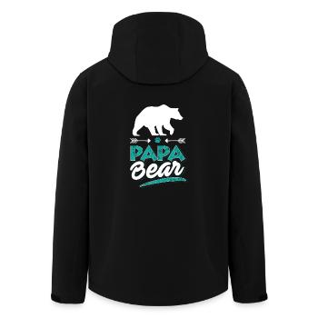 Papa Bear - gift for Father's Day and birthdays - Men’s Recycled Softshell Jacket by Stanley/Stella - black - Back - AI Model Male 185 light (185cm)