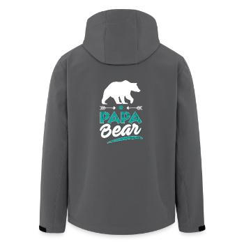 Papa Bear - Geschenk für Vatertag und Geburtstage - Recycelte Männer Softshell-Jacke von Stanley/Stella - Anthrazit - Hinten - AI Model Male 185 light (185cm)