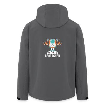 Geocacher - Pretty design for the whole family - Men’s Recycled Softshell Jacket by Stanley/Stella - anthracite - Back - AI Model Male 185 light (185cm)