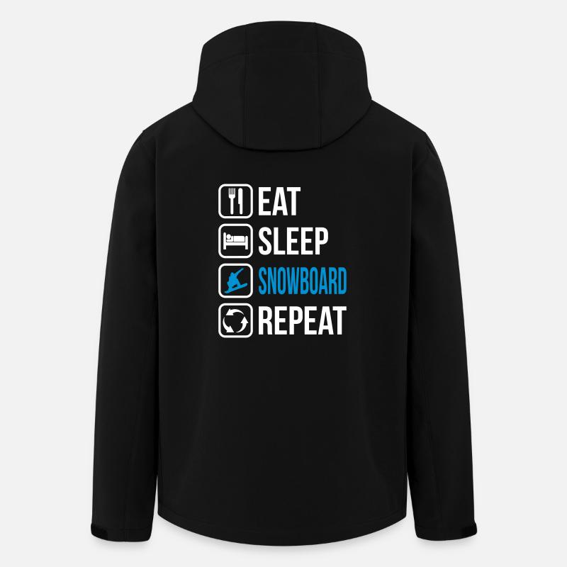 Mangez Sleep Snowboard Repeat - Veste softshell homme en polyester recyclé Stanley/Stella - noir