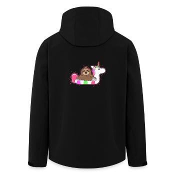 Holiday Sloth Unicorn Swim Ring - Gift - Men’s Recycled Softshell Jacket by Stanley/Stella - black - Back - AI Model Male 185 light (185cm)