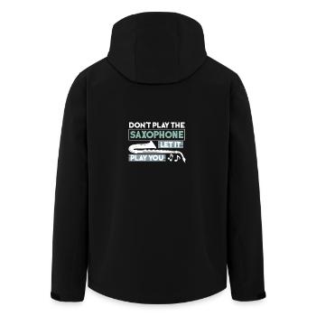 Saxophon Geschenkidee für Saxophonisten - Recycelte Männer Softshell-Jacke von Stanley/Stella - Schwarz - Hinten - AI Model Male 185 light (185cm)