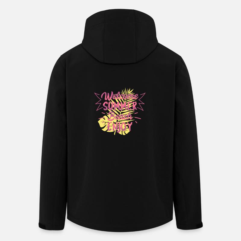 Willkommen Sommer Strand - Recycelte Männer Softshell-Jacke von Stanley/Stella - Schwarz