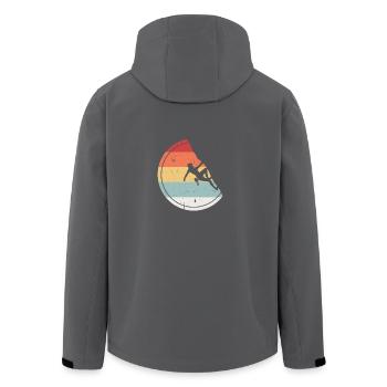 Klettern - Vintage Retro Bouldern Geschenk - Recycelte Männer Softshell-Jacke von Stanley/Stella - Anthrazit - Hinten - AI Model Male 185 light (185cm)