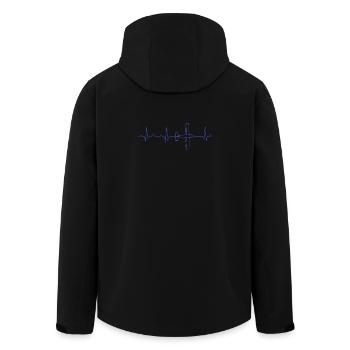 Flugzeug EKG Herzschlag - Recycelte Männer Softshell-Jacke von Stanley/Stella - Schwarz - Hinten - AI Model Male 185 light (185cm)