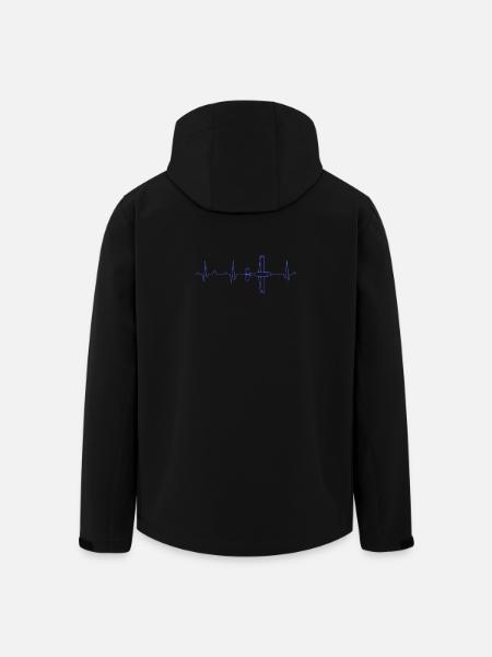 Aircraft ECG heartbeat - Men’s Recycled Softshell Jacket by Stanley/Stella - black
