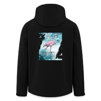 Flamant rose - Veste softshell homme en polyester recyclé Stanley/Stella - noir - Dos - AI Model Male 185 light (185cm)