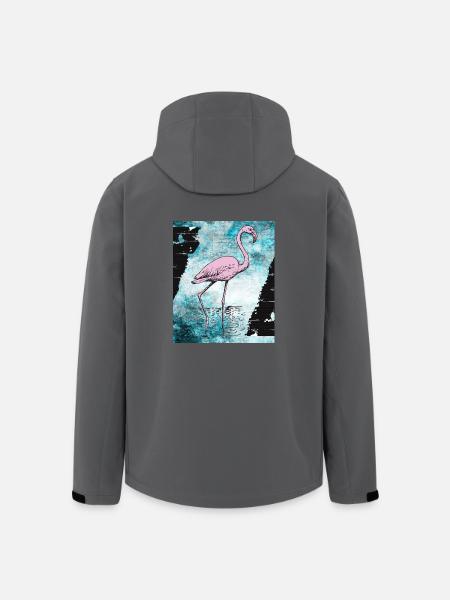 Pink flamingo - Men’s Recycled Softshell Jacket by Stanley/Stella - black
