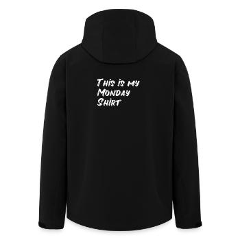 Monday Monday Weekly Start Demotivated Office Job - Men’s Recycled Softshell Jacket by Stanley/Stella - black - Back - AI Model Male 185 light (185cm)