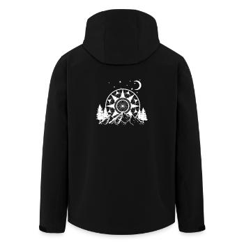 Berge Natur Mandala Camping Wandern Geschenk - Recycelte Männer Softshell-Jacke von Stanley/Stella - Schwarz - Hinten - AI Model Male 185 light (185cm)