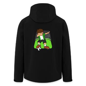 Nigeria Soccer Ball Dabbing Kid Nigerian Football - Men’s Recycled Softshell Jacket by Stanley/Stella - black - Back - AI Model Male 185 light (185cm)
