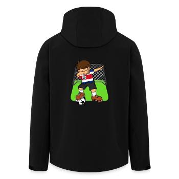 Costa Rica Soccer Ball Dabbing Kid Costa Rican - Men’s Recycled Softshell Jacket by Stanley/Stella - black - Back - AI Model Male 185 light (185cm)
