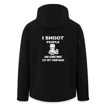 I shoot people - Men’s Recycled Softshell Jacket by Stanley/Stella - black - Back - AI Model Male 185 light (185cm)
