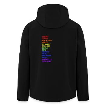 La science est réelle - LGBT - Veste softshell homme en polyester recyclé Stanley/Stella - noir - Dos - AI Model Male 185 light (185cm)