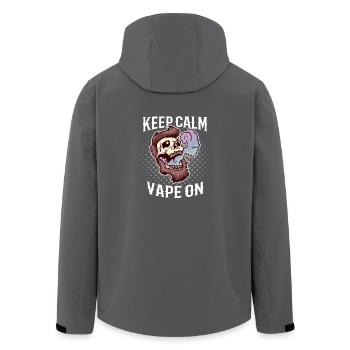 Vape Steamer Keep Calm Shirt for Vaping Fans - Men’s Recycled Softshell Jacket by Stanley/Stella - anthracite - Back - AI Model Male 185 light (185cm)