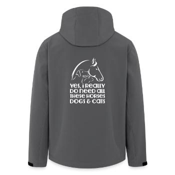 Haustiere Tiere Hund Katze Pferd Geschenk - Recycelte Männer Softshell-Jacke von Stanley/Stella - Anthrazit - Hinten - AI Model Male 185 light (185cm)