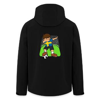 Sweden Soccer Ball Dabbing Kid Swedes Football - Men’s Recycled Softshell Jacket by Stanley/Stella - black - Back - AI Model Male 185 light (185cm)