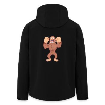 Bigfoot Sasquatch Yeti Shirt Gift - Men’s Recycled Softshell Jacket by Stanley/Stella - black - Back - AI Model Male 185 light (185cm)