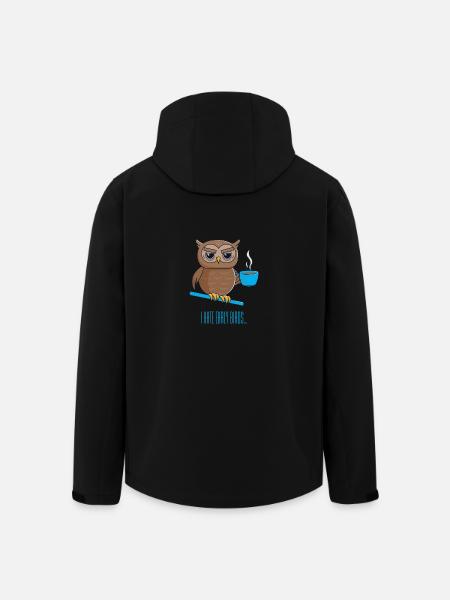 Nachteule mit Kaffee - Recycelte Männer Softshell-Jacke von Stanley/Stella - Schwarz