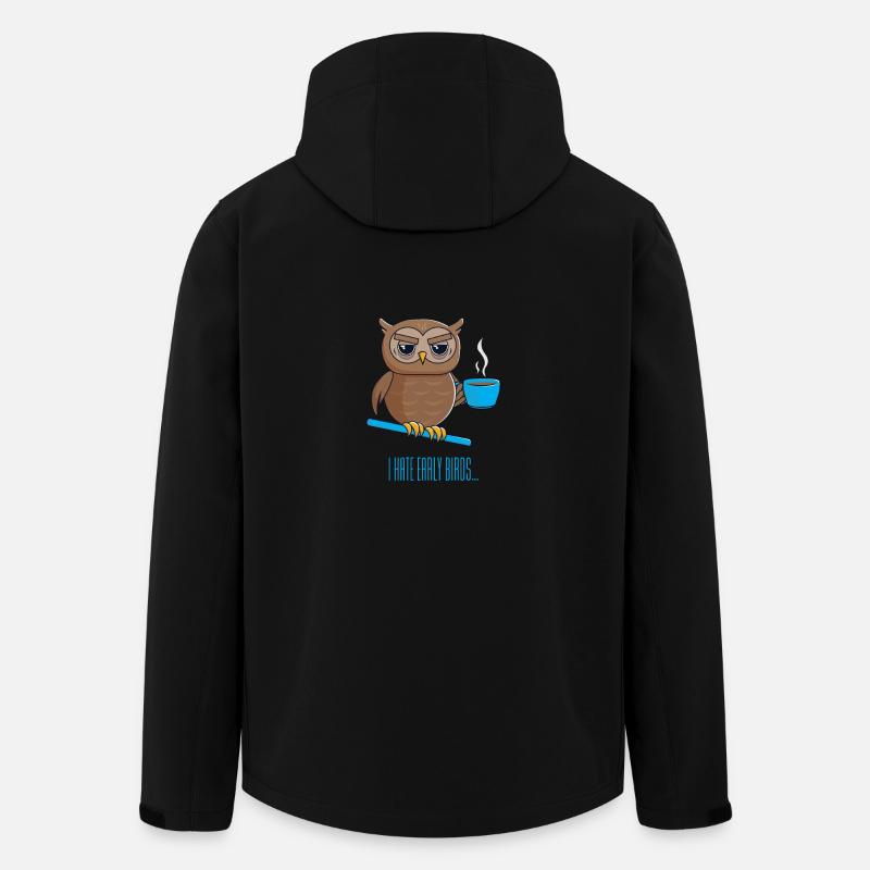 Nachteule mit Kaffee - Recycelte Männer Softshell-Jacke von Stanley/Stella - Schwarz