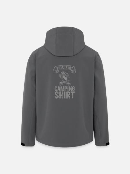 Camping Tent Caravan Campfire Gift - Men’s Recycled Softshell Jacket by Stanley/Stella - black