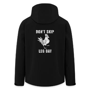 Don´t Skip Leg Day Geschenk Huhn Beintraining GYM - Recycelte Männer Softshell-Jacke von Stanley/Stella - Schwarz - Hinten - AI Model Male 185 light (185cm)