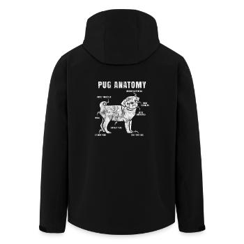 Pug anatomie cadeau carlin chien - Veste softshell homme en polyester recyclé Stanley/Stella - noir - Dos - AI Model Male 185 light (185cm)