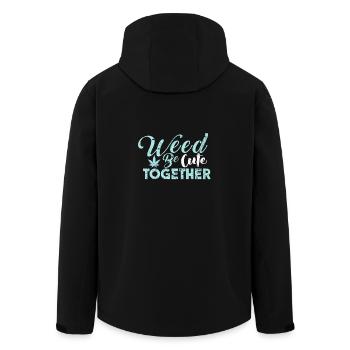 Weed be Cute Together saying love Kiffen Sex - Men’s Recycled Softshell Jacket by Stanley/Stella - black - Back - AI Model Male 185 light (185cm)