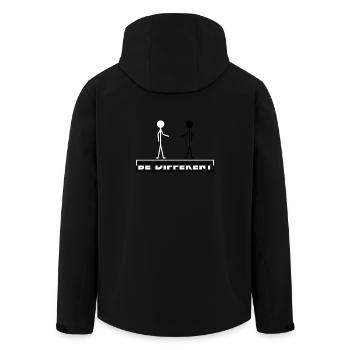 Be different - Men’s Recycled Softshell Jacket by Stanley/Stella - black - Back - AI Model Male 185 light (185cm)