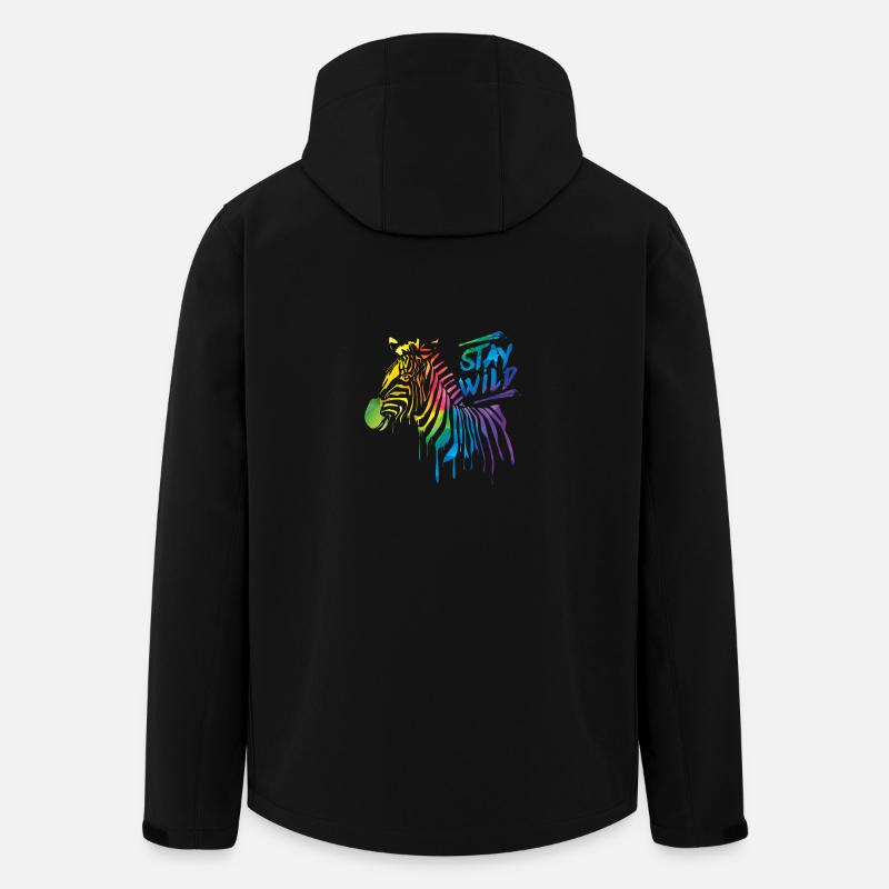 Zebra Boom! - Men’s Recycled Softshell Jacket by Stanley/Stella - black