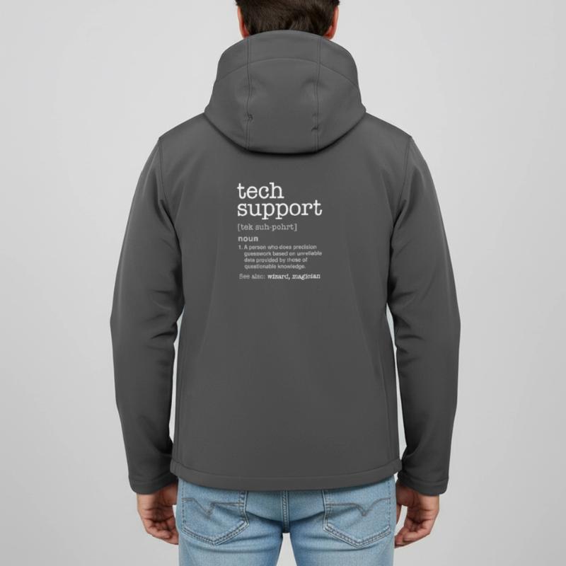 TECH SUPPORT - Nerd programmer funny gift Men’s Recycled Softshell Jacket Discoverer by Stanley/Stella