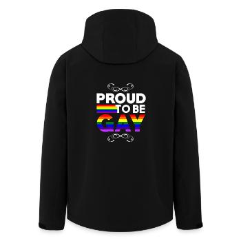 Proud to be gay - Recycelte Männer Softshell-Jacke von Stanley/Stella - Schwarz - Hinten - AI Model Male 185 light (185cm)