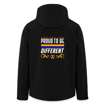 Proud to be different - Recycelte Männer Softshell-Jacke von Stanley/Stella - Schwarz - Hinten - AI Model Male 185 light (185cm)