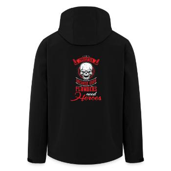 Plumbers need heroes - Recycelte Männer Softshell-Jacke von Stanley/Stella - Schwarz - Hinten - AI Model Male 185 light (185cm)