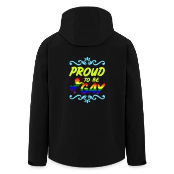 Proud to be Gay - Recycelte Männer Softshell-Jacke von Stanley/Stella - Schwarz - Hinten - AI Model Male 185 light (185cm)
