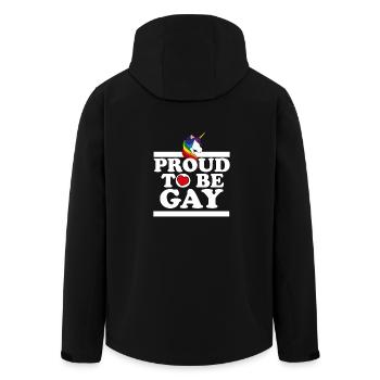 Proud to be gay - Recycelte Männer Softshell-Jacke von Stanley/Stella - Schwarz - Hinten - AI Model Male 185 light (185cm)
